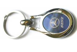 Benz Oval Key Chain Blue