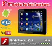 New 8 Inch Tablet Pc Mid Irobot Android2.2 Wm8650 2g 1080p Camera Flash10.1 Wifi 3g Funpad Pb822ga