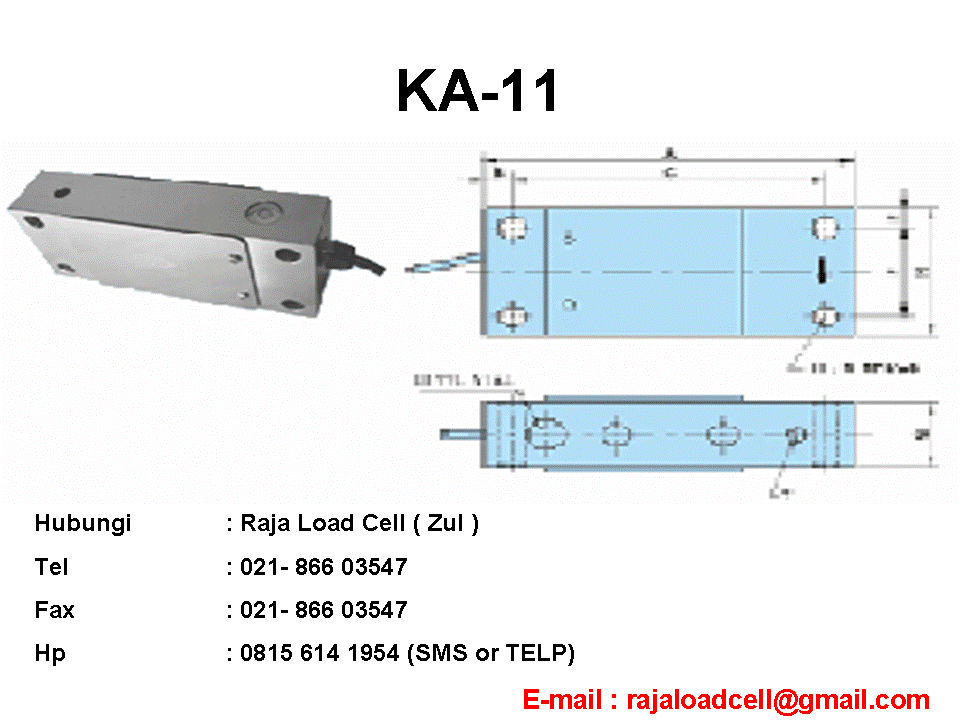 Load Cell KA-11: Stainless steel,  parallel triplicate beam structure load cell.