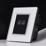 2-gang crystal glass panel touch switch and wall switch