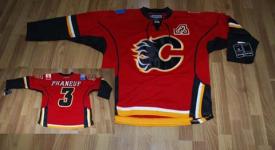 sell 2009 newest hockey jerseys # 3 PHANEU RED CALGARY FLAMES