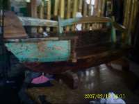 meja2 & kursi antik bahan dari kayu bekas perahu sampan