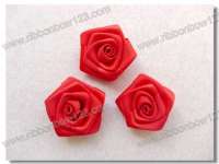 artificial satin ribbon red rosette