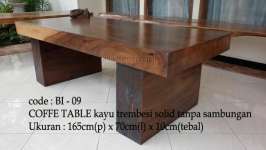 coffe table kayu trembesi solid tanpa sambungan