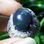 Batu Black Opal / Kalimaya Kopi 15x12x5 mm