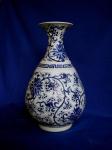 Qing Imperial Blue White Flower Vase,  Qianlong Period