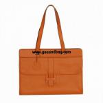 Hermes Large Leather H Handbag Orange 6058