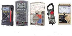 Sanwa CD800a Digital Multimeter,  YX360TRF Analog Multimeter,  kaise hitester SK-5000A,  SK-5000G,  SK-5000E,  Galvanometer