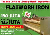 Flatwork Iron,  cara cepat kembangkan laundry hotel