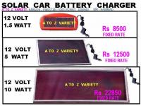 SOLAR CAR BATTERY CHARGER - 3 MODELS  ( CAR 12 V - 1.5 WATT) & ( BUS 12 V - 5 WATT) & ( TRUCK 12 VOLT - 10 WATT) ITS A TRICKLE CHARGER WHICH CUTS OFF THE SUPPLY WHEN BATTERY BECOMES FULL CHARGED KARACHI LAHORE ISLAMABAD PAKISTAN 03002529922 - 0214388940