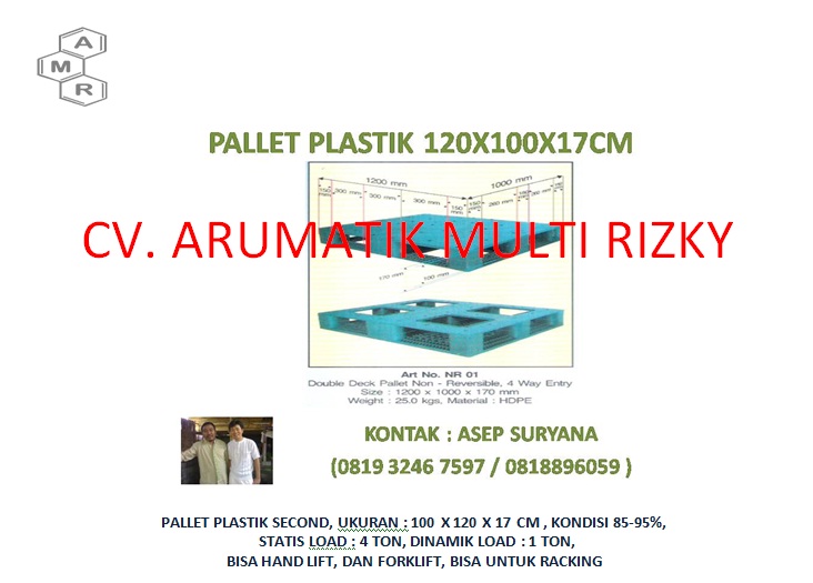 PALLET PLASTIK 100X120x17CM