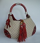 Gucci Indy CANVAS/RED PYTHON LEATHER
