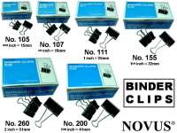 NOVUS - Binder Clips No. 105 ,  107 ,  111 ,  155 ,  200 dan 260