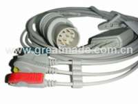 Nihon Kohden 11pin one piece cable with 3-lead leadwires