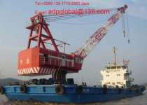 Sell used floating crane 100t 100t used crane barge 100t