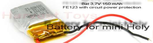 Baterei Hely RC 3,  7V 150mAh for Syma S107 With power circuit protection