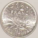 COIN 1/ 2 FRANC 1971 PERANCIS