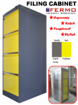 Filling Cabinet FERMO 4 laci - F4R ( Dark Grey & Yellow)