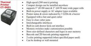 Mini Printer Thermal Printer CT-S601