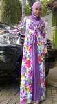 Busana Muslim Gamis Kaos A-59B # Flowers in Turkey