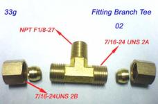 Fitting, Tee, Branch 1/4Tube Compression x 1/8-27 Male Pipe Brass