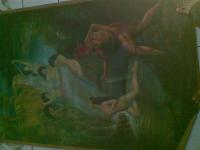 Lukisan Jaka tarub dan 6 Bidadari