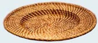 AD3696BN,  rattan round tray,  brown nature,  D32 x H 2cm