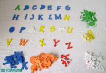 Peel and stick foam alphabetic letters