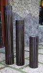 Bamboo candle set of 3 Black & Brown Line