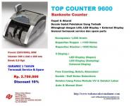 Money Counter ; Mesin Penghitung Uang ; TOP COUNTER 9600