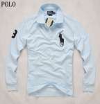 Men' s Ralph Lauren Polo Shirt,  Big Pony,  Long Sleeve,  baby blue
