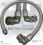 EMc shielded emi screening over braided flexible metallic conduit for industry wiring