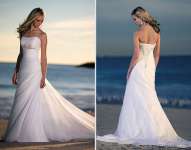 most popular organza beading strapless wedding gowns