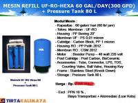 Mesin Air Minum Isi Ulang UF-RO-HEXA 60 Galon/ Hari + Pressure Tank 80 Ltr