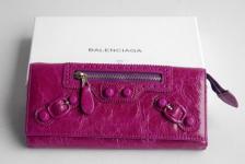 Balenciaga Wallet Purple Leather  www.in-brandbag.com