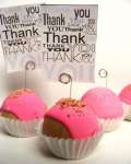 Souvenir Pernikahan Murah dan Unik Pink Cupcake Holder Message ( SP-003)