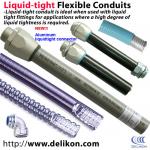 Electric liquidtight flexible metallic conduit, connector, fittings for printing and marking machine wirings