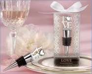 " LOVE" Chrome Bottle Stopper Wedding Favors