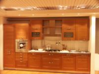 Solid Wood Kitchen Cabinets with Granite Countertop and Stainless Steel Sinks