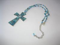 necklace cross with swarovski crystal