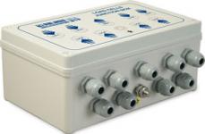 JB8Q: Junction and equalisation box with 8 inputs,  in ABS IP67,  complete of Surge Arresters.