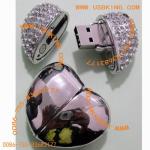 crystal usb flash disk, necklace usb pendrive, female usb key 4GB, heart usb memory China, electronics present usb driver China, promotional flash memory card