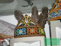 ( a0022) Sell Manik-Manik Dayak Crown With Feather/ Mahkota Dayak Manik-Manik Dengan Bulu