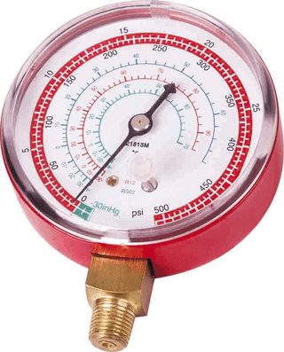 refrigeration tool, hvac tool, refrigerant gauge, pressure gauge