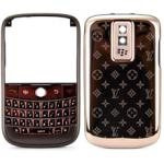 BlackBerry Bold 9000 Housing Cover Keypad - Coffee Frosted Frame With Copper Metal ( Star Design)