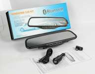 Rear View Bluetooth Car Mirror Hands Free Kit Built-in Speaker and Microphone
