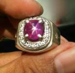 PINK RED SAPPHIRE STAR est. 5 crt