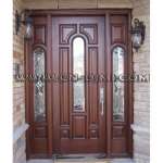 Glazed entrance wood door
