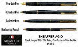 Sheaffer AGIO - Black Laque With 22K Trim # 455 Metal Pen Souvenir / Gift and Promotion