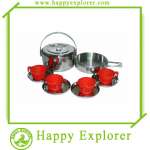 A-SP-0066 4 Person Stainless Steel Camping Cookware